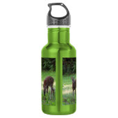 Weiße Tiere auf einem grasbewachsenen Feld Edelstahlflasche (Rückseite)