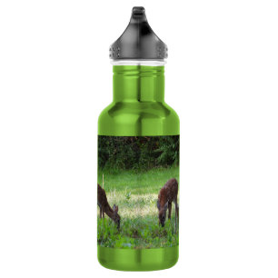 Weiße Tiere auf einem grasbewachsenen Feld Edelstahlflasche