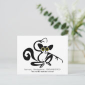 Weiße Tierwelt - AYE-AYE - Lemur- Primat Postkarte (Stehend Vorderseite)