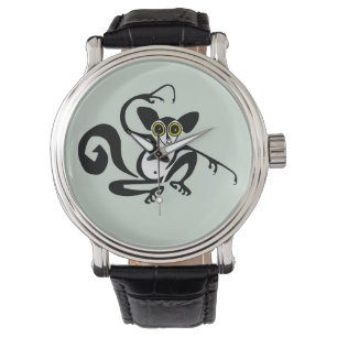 Weiße Tierwelt - Handgezeichnetes AYE-AYE - Armbanduhr