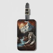 Weiße Tiger am Fluss Gepäckanhänger (Vorderseite Vertikal)