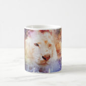 Weiße Tiger-Blumen-Bubble-Grunge Kaffeetasse (Mittel)