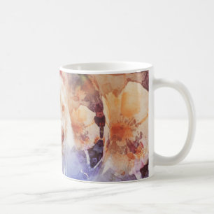 Weiße Tiger-Blumen-Bubble-Grunge Kaffeetasse