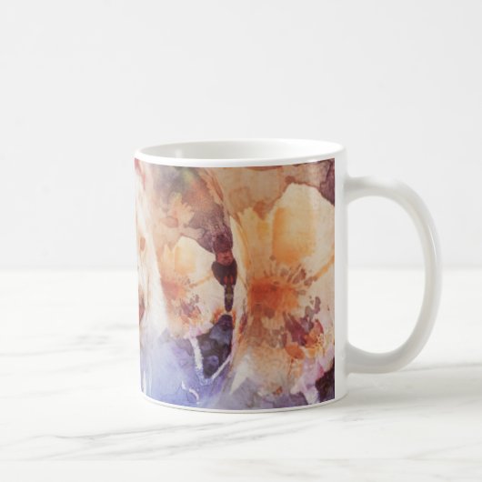 Weiße Tiger-Blumen-Bubble-Grunge Kaffeetasse (Rechts)