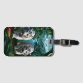 Weiße Tiger, die durch den Dschungel schlendern Gepäckanhänger (Vorderseite (Horizontal))