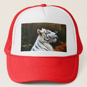 Weiße Tiger, die lieben Momente, Lastwagen Hut Truckerkappe
