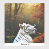Weiße Tiger, die Momente lieben, Aufkleber (Blatt)