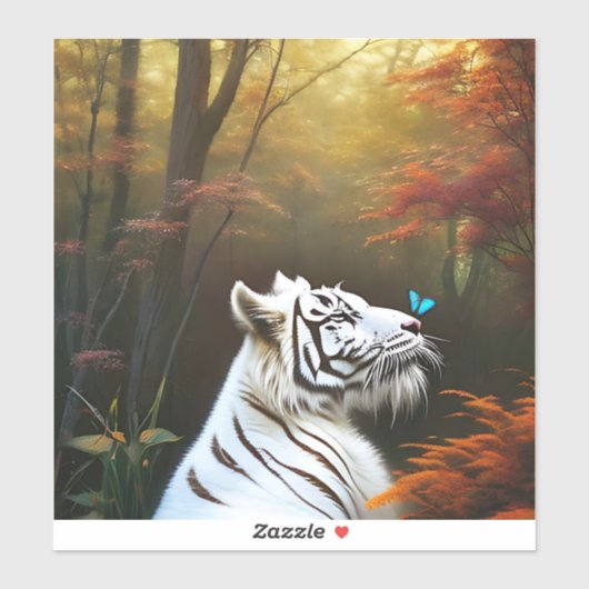 Weiße Tiger, die Momente lieben, Aufkleber (Blatt)