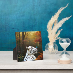 Weiße Tiger, die Momente lieben, Foto Plaque Fotoplatte