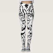 Weiße Tiger-Druck-Leggings Leggings (Vorderseite)