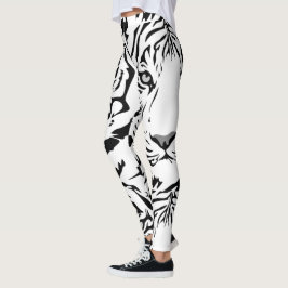 Weiße Tiger-Druck-Leggings Leggings