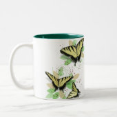 Weiße Tiger-Frack-Schmetterlinge Zweifarbige Tasse (Links)