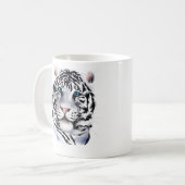 Weiße Tiger-Gesichts-Tasse Kaffeetasse (Vorderseite Links)