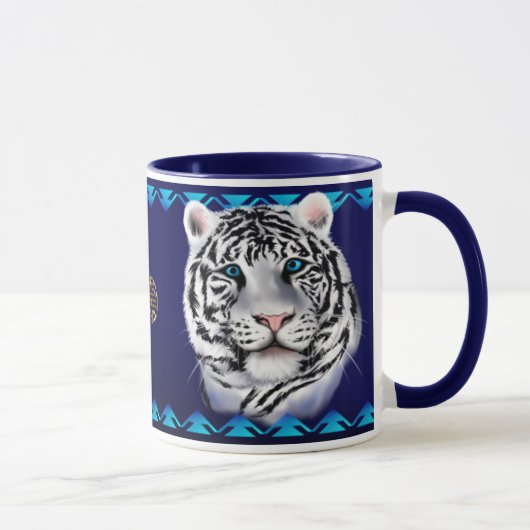 Weiße Tiger-Gesichts-Tasse Tasse (Rechts)