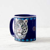 Weiße Tiger-Gesichts-Tasse Tasse (Vorderseite Links)