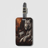 Weiße Tiger in einem geschnitzten Wald Gepäckanhänger (Vorderseite Vertikal)