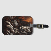 Weiße Tiger in einem geschnitzten Wald Gepäckanhänger (Vorderseite (Horizontal))