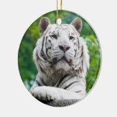 Weiße Tiger Keramik Ornament (Links)