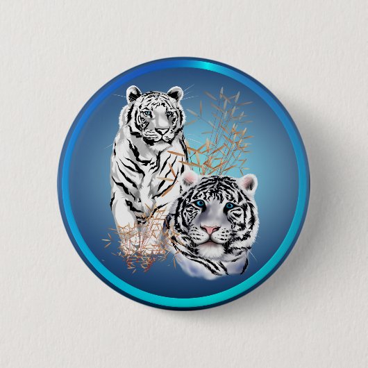 Weiße Tiger - Knöpfe Button (Vorderseite)