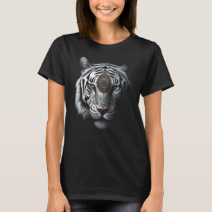 Weiße Tiger Kunstwerk Mandala Tier Tiger T-Shirt