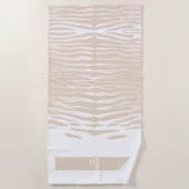 Weiße Tiger-Monogramm-Strandtuch Strandtuch (Vorderseite)