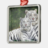 Weiße Tiger Ornament Aus Metall (Links)