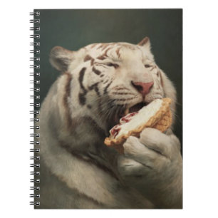 Weiße Tiger-Pie-Notizen – Elegantes Notizbuch Notizblock