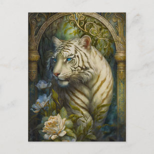 Weiße Tiger Postkarte