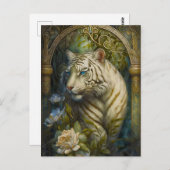 Weiße Tiger Postkarte (Vorne/Hinten)