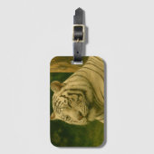 Weiße Tiger-Ruhen im Wald-Schatten Gepäckanhänger (Vorderseite Vertikal)