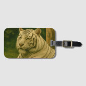Weiße Tiger-Ruhen im Wald-Schatten Gepäckanhänger (Vorderseite (Horizontal))