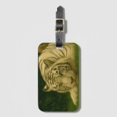 Weiße Tiger-Ruhen im Wald-Schatten Gepäckanhänger (Vorderseite Vertikal)