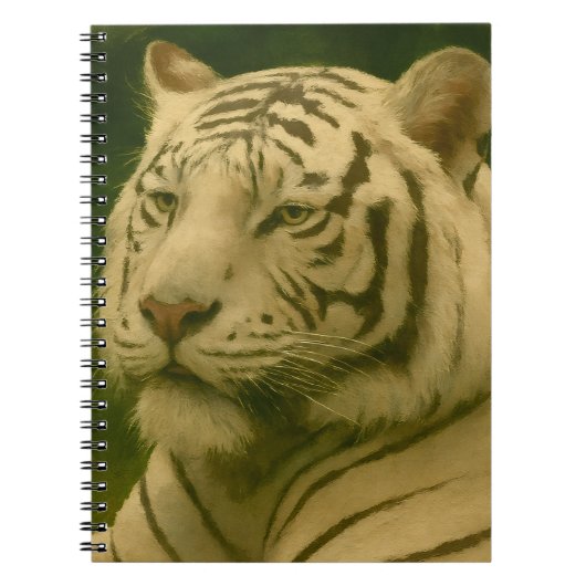 Weiße Tiger-Ruhen im Wald-Schatten Notizblock (Vorderseite)