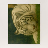 Weiße Tiger-Ruhen im Wald-Schatten Puzzle (Vertikal)