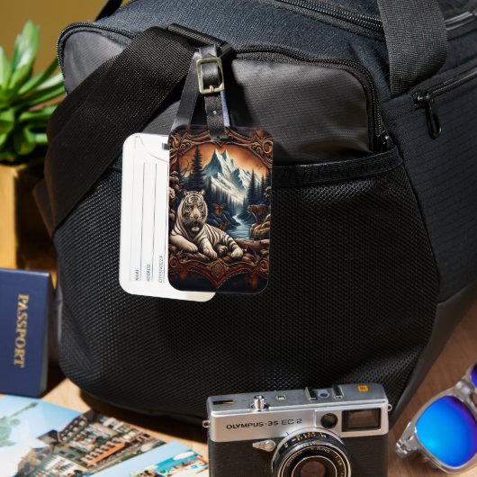 Weiße Tiger Serenity Gepäckanhänger (Vorderseite & Rückseite)