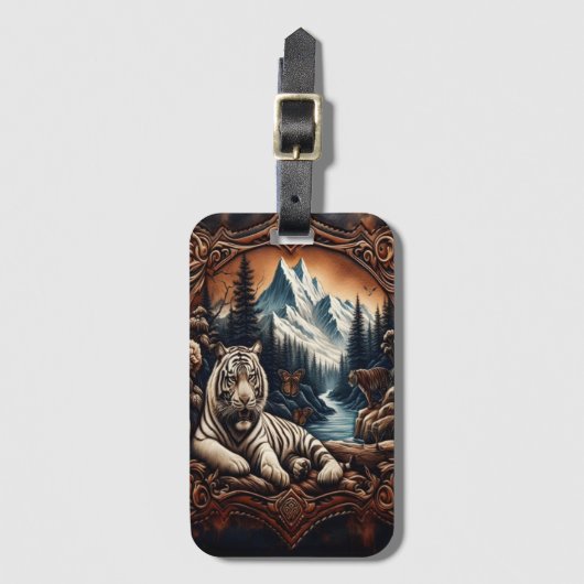 Weiße Tiger Serenity Gepäckanhänger (Vorderseite Vertikal)