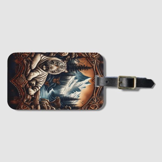 Weiße Tiger Serenity Gepäckanhänger (Vorderseite (Horizontal))