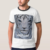 WEISSE TIGER T - SHIRT VON PAULA REILLY. (Vorderseite)