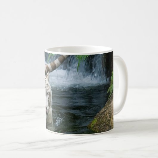 Weiße Tiger-Tasse Kaffeetasse (VorderseiteRechts)