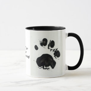 Weiße Tiger-Tatzen-Druck-Tasse Tasse