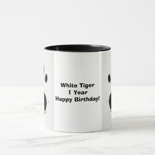 Weiße Tiger-Tatzen-Druck-Tasse Tasse (Zentrum)