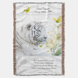 Weiße Tiger- und Lilien-Andachtsdecke Decke