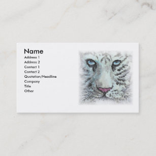 Weiße Tiger-Visitenkarte Visitenkarte