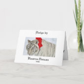 Weiße Tiger-Weihnachtskarte Feiertagskarte (Rückseite)