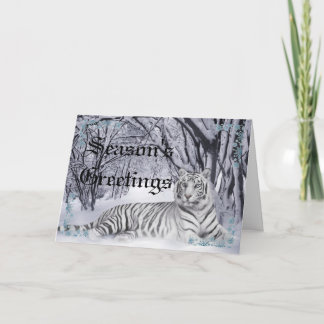 Weiße Tiger-Weihnachtskarte Feiertagskarte