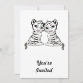 Weiße Tiger-Zwillinge Einladung (Vorderseite)