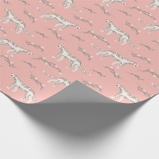 Weiße Tigermuster Geschenkpapier (Ecke)