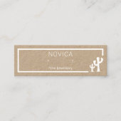 Weiße Tinte auf der Kraft-Kaktus-Ohrensichtkarte Mini Visitenkarte (Vorderseite)