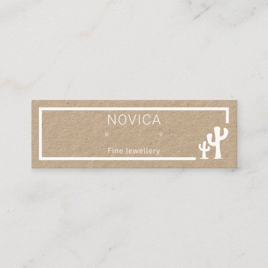 Weiße Tinte auf der Kraft-Kaktus-Ohrensichtkarte Mini Visitenkarte (Vorderseite)