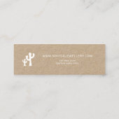 Weiße Tinte auf der Kraft-Kaktus-Ohrensichtkarte Mini Visitenkarte (Rückseite)